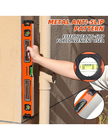 Juego de Niveles URASISTO 5 Piezas Aluminio 25.4 a 121.9 cm