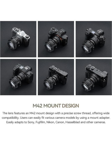 Lente TTArtisan 75mm F1.5 Bokeh Espiral Montura M42 Negro