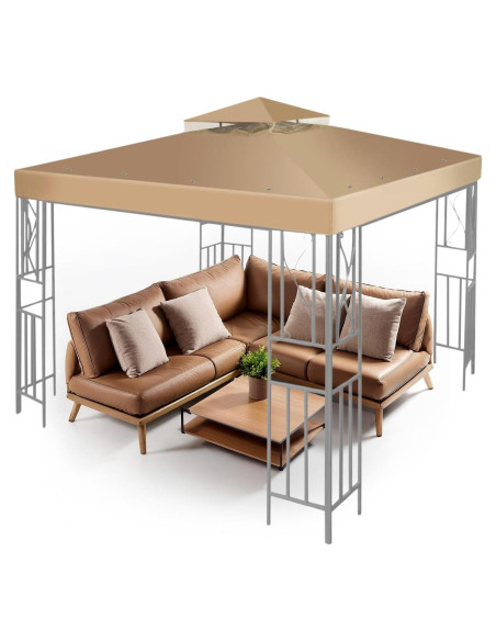 Cubierta de Reemplazo Gazebo Flexzion 3.6x3.6m Beige UV30+
