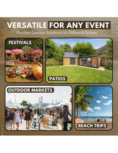 Cubierta de Reemplazo Gazebo Flexzion 3.6x3.6m Beige UV30+