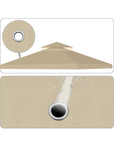 Cubierta de Reemplazo Gazebo Flexzion 3.6x3.6m Beige UV30+