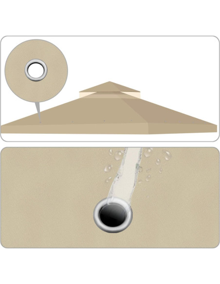 Cubierta de Reemplazo Gazebo Flexzion 3.6x3.6m Beige UV30+