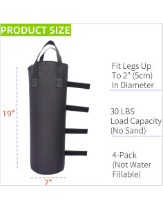 Bolsas de Arena Nadrocene con Cierre para Carpa - Juego de 4 2