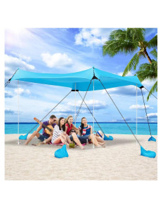 Toldo de Playa Uboway 10x10ft Azul con Protección UPF50+