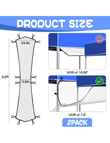 Canalones de Lluvia para Carpa Plegable HFYZZ 2 Pcs 304.8 cm