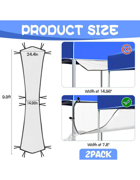 Canalones de Lluvia para Carpa Plegable HFYZZ 2 Pcs 304.8 cm