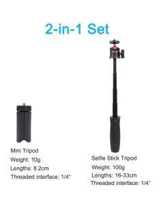 Kit Trípode Mini y Selfie PellKing para DJI OSMO Pocket 3 2