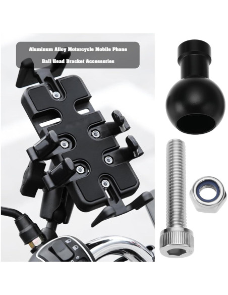 2 Piezas Adaptador de Tornillo M6 con Cabeza de Bola Aluminio