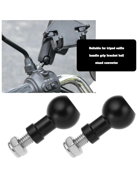 2 Piezas Adaptador de Tornillo M6 con Cabeza de Bola Aluminio