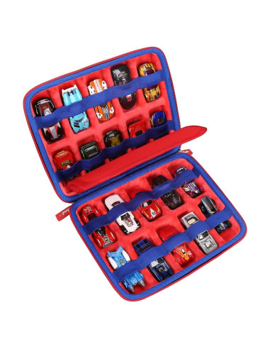 Estuche Mchoi para 20 Autos Hot Wheels - Organizador Rojo