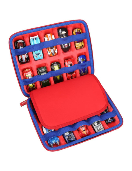 Estuche Mchoi para 20 Autos Hot Wheels - Organizador Rojo