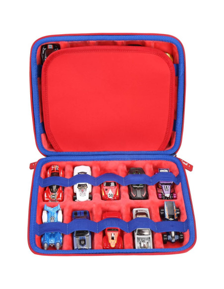 Estuche Mchoi para 20 Autos Hot Wheels - Organizador Rojo