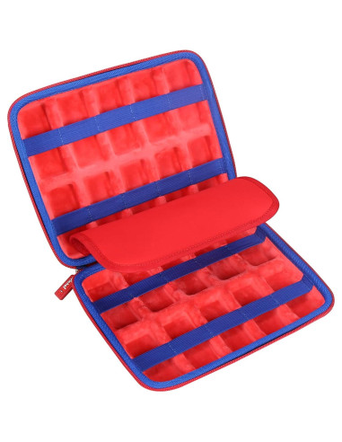 Estuche Mchoi para 20 Autos Hot Wheels - Organizador Rojo