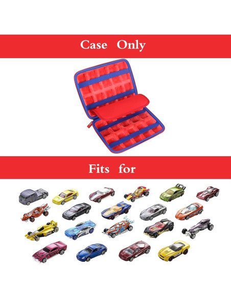 Estuche Mchoi para 20 Autos Hot Wheels - Organizador Rojo