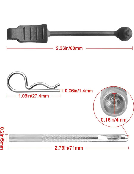 10 Clips de Carro RC AllinRC 1.4mm con Tiradores y Perforador