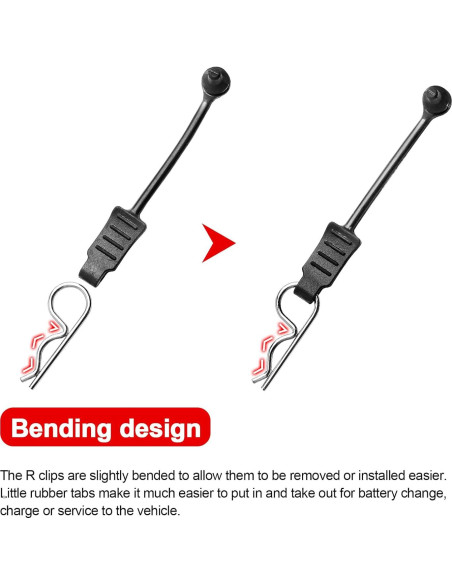 10 Clips de Carro RC AllinRC 1.4mm con Tiradores y Perforador