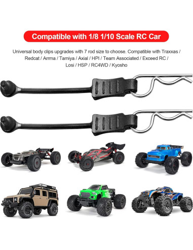 10 Clips de Carro RC AllinRC 1.4mm con Tiradores y Perforador