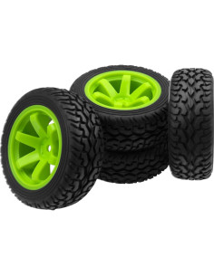 Neumáticos de goma 75mm con llantas plásticas HIRCQOO RC 2