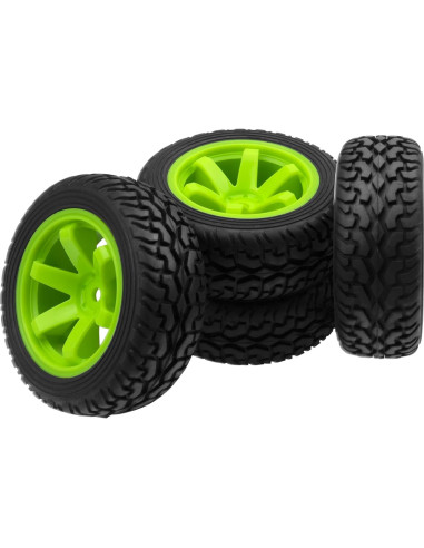 Neumáticos de goma 75mm con llantas plásticas HIRCQOO RC