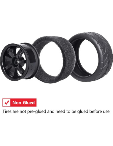 Neumáticos de Caucho Hobbypark 1/10 4 Piezas 26mm 65mm