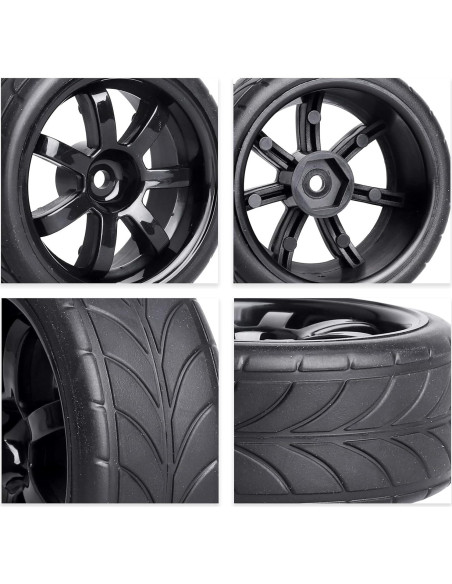 Neumáticos de Caucho Hobbypark 1/10 4 Piezas 26mm 65mm