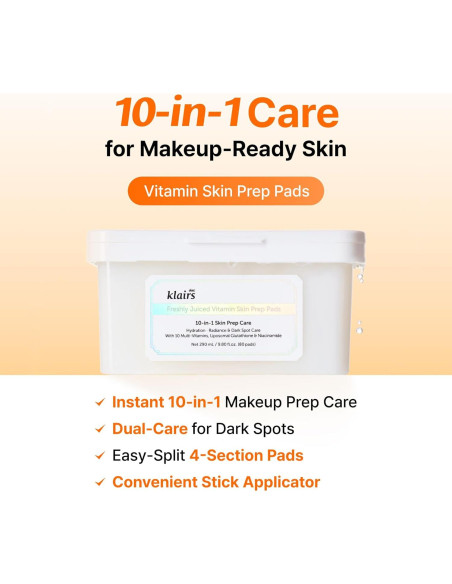 Almohadillas Tónicas DearKlairs Vitamina 80 unidades 10 en 1