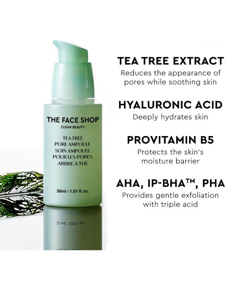 Ampoule Facial The Face Shop Árbol de Té 31.7g - Hidratante y Exfoliante