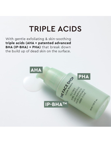 Ampoule Facial The Face Shop Árbol de Té 31.7g - Hidratante y Exfoliante