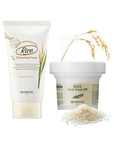 SKINFOOD Set de Cuidado Facial: Mascarilla de Arroz 99g y Espuma 150ml