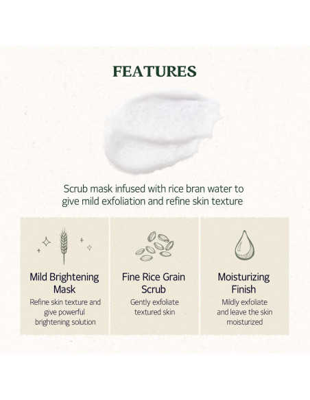 SKINFOOD Set de Cuidado Facial: Mascarilla de Arroz 99g y Espuma 150ml