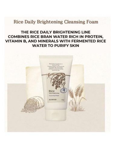 SKINFOOD Set de Cuidado Facial: Mascarilla de Arroz 99g y Espuma 150ml
