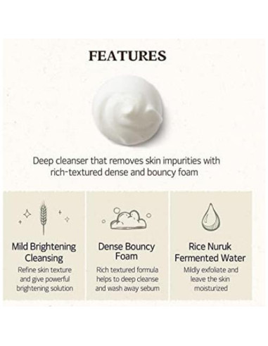 SKINFOOD Set de Cuidado Facial: Mascarilla de Arroz 99g y Espuma 150ml