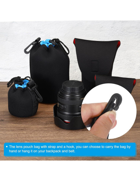 Bolsa de Lente Neopreno PATIKIL 2 Pcs 7x10 cm Impermeable