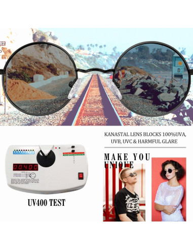 Gafas de sol redondas polarizadas KANASTAL UV400 para hombres