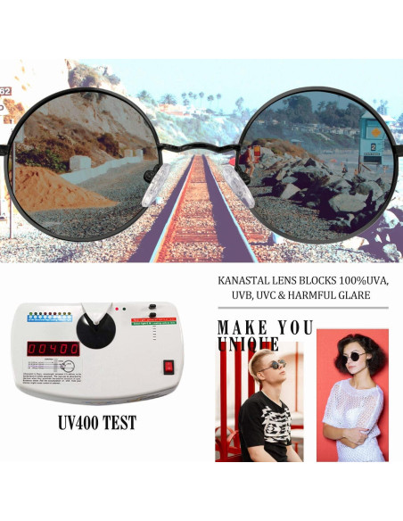 Gafas de sol redondas polarizadas KANASTAL UV400 para hombres