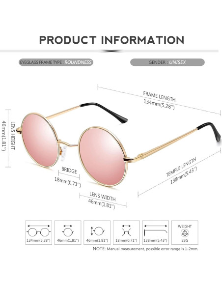 Gafas de sol redondas polarizadas KANASTAL UV400 para hombres
