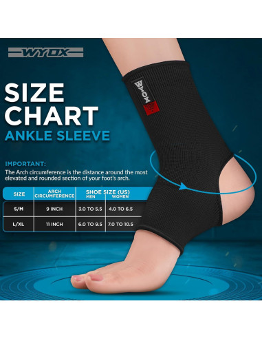 Faja de Compresión para Tobillo WYOX - Soporte Unisex Negro