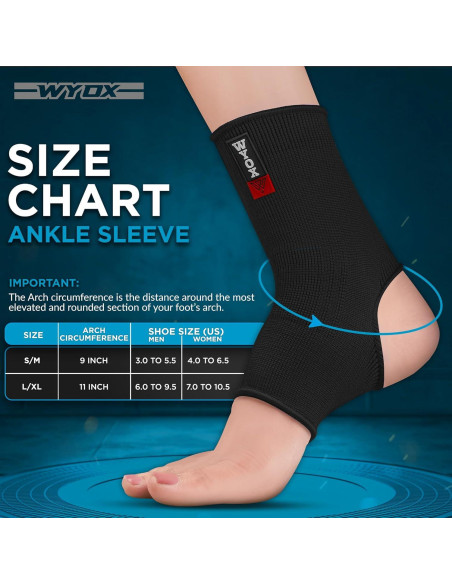Faja de Compresión para Tobillo WYOX - Soporte Unisex Negro