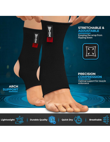 Faja de Compresión para Tobillo WYOX - Soporte Unisex Negro