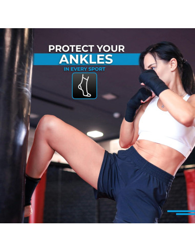 Faja de Compresión para Tobillo WYOX - Soporte Unisex Negro