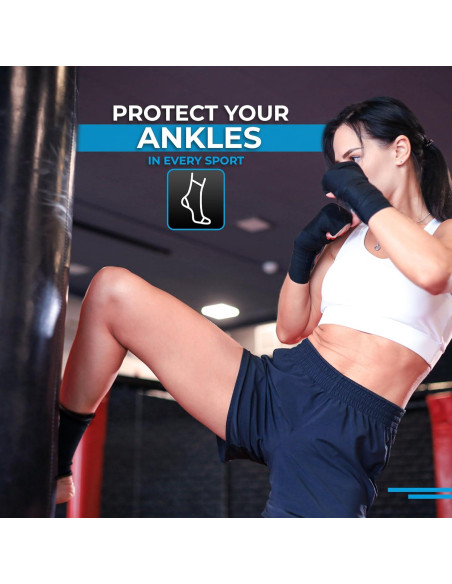Faja de Compresión para Tobillo WYOX - Soporte Unisex Negro