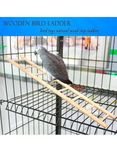 Escalera de Madera Natural para Aves 3pcs LWINGFLYER