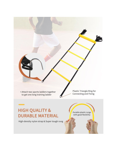 Conjunto de Entrenamiento de Agilidad GHB - 6 Postes, Escalera 6.1m