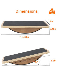 Tabla de Equilibrio Juoe Antideslizante 350LBS Madera 44.45x34.29cm 2