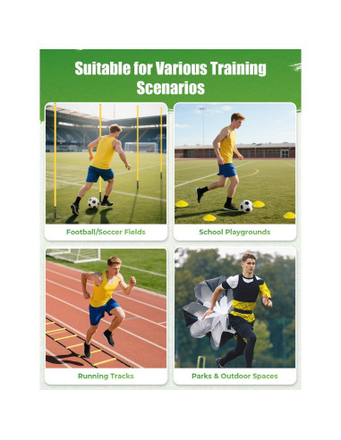 Conjunto de Entrenamiento de Agilidad GHB - 6 Postes, Escalera 6.1m