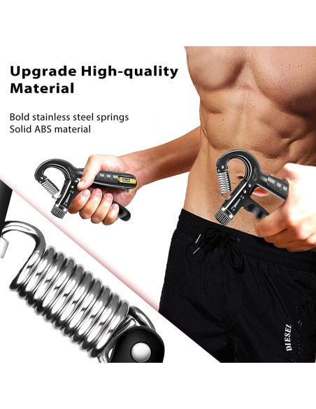 Entrenador de Fuerza de Agarre FLYFE, Ajustable 5-60 kg, Paquete de 2