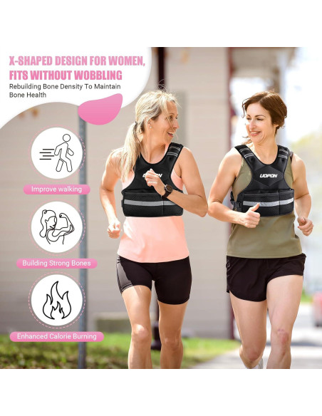 Chaleco con peso ajustable UOPON 2.7-5.4 kg para mujeres