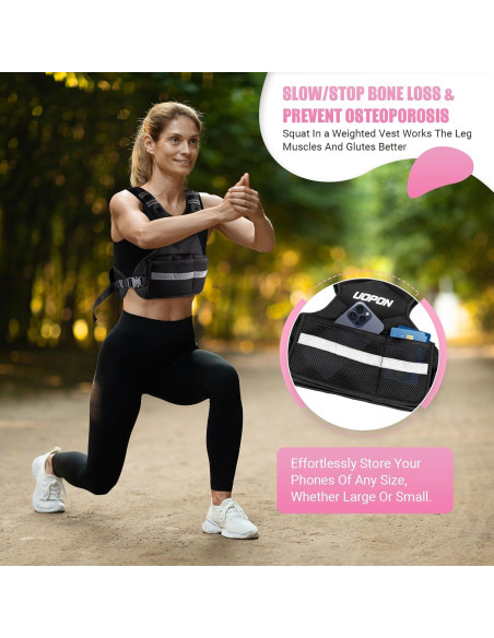 Chaleco con peso ajustable UOPON 2.7-5.4 kg para mujeres