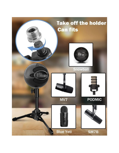 Soporte de Micrófono de Escritorio Trípode Plegable Mictop