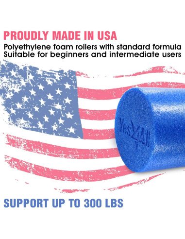 Rodillo de Espuma Dureza Media Yes4All 61 cm Azul